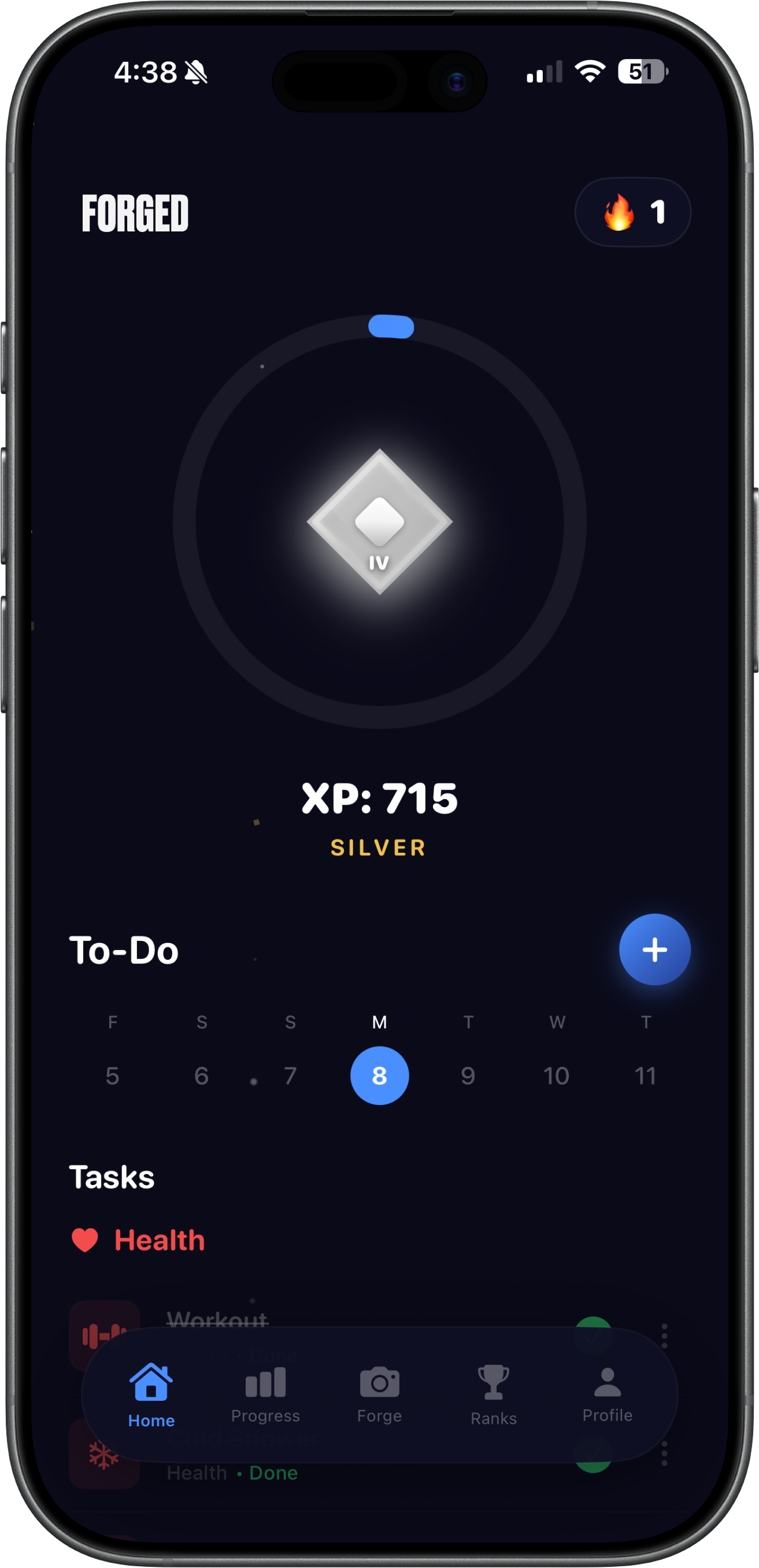 FORGED app on iPhone